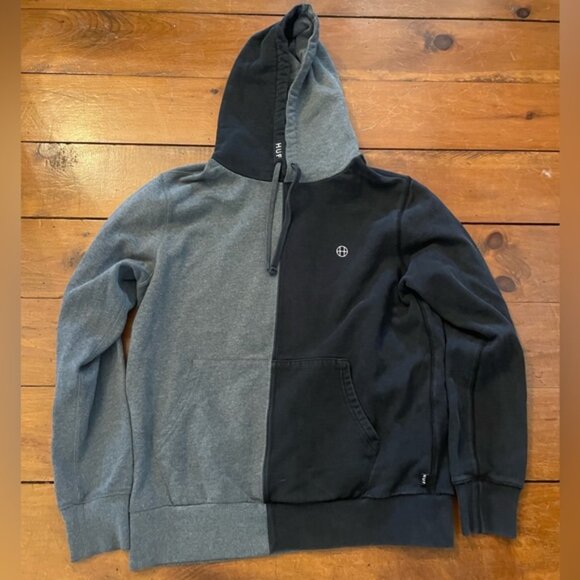 HUF The Henry Hoodie Sweatshirt Charcoal Grey and Black - Picture 4 of 10
